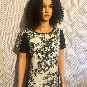 Abstract Print Colorblock Dress, like new, size 6